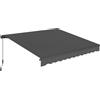 Outsunny Tenda da sole a bracci manuale 3,5x3m, tenda retrattile inclinazione regolabile, manovella, protezione UV resistenza all'acqua, grigio | Aosom Italy