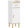 HOMCOM Mobile da Bagno Stretto con Mensola Regolabile Bianco | Aosom Italy