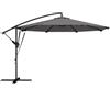 Outsunny Ombrellone a braccio ca. Ø300 cm Inclinabile Ombrellone con manovella Base a croce Corde antivento Copertura protettiva Grigio scuro | Aosom Italy