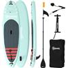 Outsunny Tavola da Paddle Surf Gonfiabile 320 cm, con Superficie Antiscivolo Remo in Alluminio Regolabile Pinna Pompa e Zaino | Aosom Italy