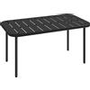 Outsunny Tavolino da esterno, tavolo patio rettangolare in metallo resistente alle intemperie con piano a doghe per esterni | Aosom Italy