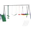 AIYAPLAY Telaio per altalena 5 in 1 con scivolo regolabile in altezza telaio con altalena nido 382x196 x203 cm Multicolore | Aosom Italy