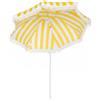 Outsunny Ombrellone da Spiaggia con Frange Ø180 cm Ombrellone per Terrazza Esterno Altezza Regolabile Inclinazione 30° Giallo e Bianco | Aosom Italy