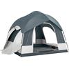 Outsunny Tenda da campeggio per 2-4 persone impermeabile tenda familiare con 3 porte tettuccio antipioggia rimovibile telo di base borsa da trasporto Blu scuro | Aosom Italy