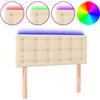 vidaXL Testiera LED Crema 90x5x78/88 cm Tessuto