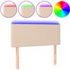 vidaXL Testiera LED marrone cappuccino 100x5x78/88 cm Pelle finta