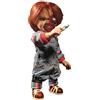 Close Up Mezco Toyz - Bambola assassina Chucky da 38 cm, modello Pizza Face, motivo "La bambola assassina 3", con effetto sonoro, serie MDS -