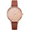 SHENGKE SHNGKE Semplicità Creativa le Donne Guardano Vera Pelle Elegante le Donne Orologi da Polso Delle Donne (Brown)