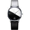 SHENGKE Semplicità Creativa Orologio da Polso per Donne - Vera Pelle Elegante (K0095-Black&White)