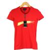 Emporio Armani H80KQ T-Shirt Donna US 4 Rosso Manica Corta Barca Logo