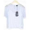 ARMANI JEANS Camicetta Donna US6 A Manica Corta In Seta Collo A Barca