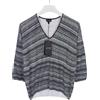 Armani Jeans Camicetta Donna M a Righe Scollo V 3/4 Maniche Stretch Casual