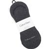Calvin Klein Calzini No Show Liner Uomo EU43/46 Grigio Melange Twin Pack