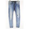 DIESEL Troxer R8IE4 Jeans Slim Skinny Blu Strappati Stretch W28/L30