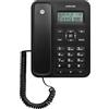 Motorola Voice - Telefono con filo CT202, 10 tasti di memoria, vivavoce, musica di attesa, ID chiamante, ricomposizione dell'ultimo numero - Nero