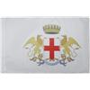 AZ FLAG Bandiera Città di Genova con stemma 150x90 cm Poliestere 100D Asola | Uso interno ed esterno bandiera decorativa di Genoa con blasone doppie cuciture e bordi rinforzati con guaina per asta