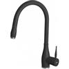 Elleci MGKNEV40 Miscelatore monocomando Cucina con canna girevole e doccetta estraibile Neva finitura Granitek Matt Nero 40