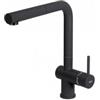 Elleci MGKSTP40 Miscelatore monocomando Cucina con canna girevole e doccetta estraibile Stream Plus finitura Granitek Matt Nero 40