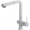 Elleci PRONTA CONSEGNA - SPEDIZIONE IMMEDIATA Elleci MGKSTP68 Miscelatore monocomando Cucina con canna girevole e doccetta estraibile Stream Plus finitura Granitek Matt Bianco 68