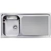CM PRONTA CONSEGNA - SPEDIZIONE IMMEDIATA Lavello da Incasso 1 Vasca con gocciolatoio a Destra 101 x 50 cm Sopratop Acciaio Inox satinato CM AURORA 011045.S1.01.2016 011045 SCSSX