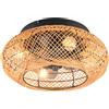 Trio Plafoniera Ventilatore con Fibra Ø50cm 4 Luci