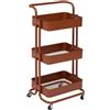 Carrello Portaoggetti Circolare A 5 Livelli Con Ruote 360° - Scaffale Rotante In Acciaio Per Frutta E Verdura Con Coperchio - 29x29x90 Cm - 2