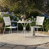 Bizzotto Yes Set Pranzo Lizette Tavolo Ø60cm + 2 Poltrone in Acciaio colore Bianco