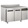Tavolo Frigo Professionale 2 Porte in Acciaio Inox AISI 304, con Alzatina, Profondità 70 cm, +2°C/+8°C - Classe C