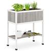 Relaxdays Fioriera Rialzata in Legno per Balcone e Terrazza, 80,5x74x38 cm, con Rivestimento, Vari Colori