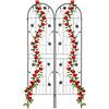 Relaxdays Grigliati per Rampicanti, Set da 2, HxL 200 x 50 cm, Supporti in Metallo per Piante, Tralicci a Incastro, Nero