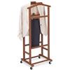 Relaxdays Valletto Appendiabiti su rotelle in bambù, portabiti Mobile, 107x47x37 cm, Marrone