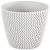 Prosperplast Vaso di fiori rotondo 8L Prosperplast Splofy in plastica in colore bianco, Ø25,9 x 22 cm