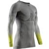 X-Bionic Invent FX Shirt Maniche Lunghe Uomo - Termoregolazione e Performance Ottimizzate, 3D Bionic Sphere System, Tecnologia Retina - Ideale per Sport Invernali - Grigio/Grigio Chiaro/Canarino, XL