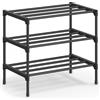 SONGMICS Scarpiera, 3 Ripiani, Scarpiera Ingresso Slim, Organizer per Scarpe, Metallo, Soggiorno Armadio, Impilabile, 30 x 45 x 48,5 cm, Nero LSA113BH01