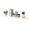 SONGMICS Mensola da Parete, Mensola Galleggiante, Stile Moderno, per Camera da Letto, Soggiorno, Sala da Pranzo, Cucina, Portata 10 kg, 21,3 x 80 x 10 cm, Bianco Neve e Bianco Opaco LWS008WE01