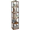 VASAGLE Montaggio Super Veloce Senza Attrezzi, Scaffale Portaoggetti a 6 Ripiani, Autoportante, 23,8 x 38 x 173,4 cm, Soggiorno, Camera da Letto, Cucina, Marrone Vintage e Nero Inchiostro LLS136K01