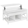 VASAGLE Tavolino da Caffè, Tavolino da Salotto con Piano Sollevabile, Tavolino con Spazio di Organizzatore Aperto e Nascosto, Barre a X, 60 x 100 x (48-62) cm, Bianco Neve e Bianco LCT205W46