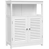 VASAGLE Mobile da Bagno, Mobiletto da Bagno e Cucina, Armadietto con Anta Doppia a Persiana, 30 x 60 x 80 cm, Bianco BBC40WT