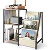 Bikoney Giradischi Vinili Stand Tavolino con Archiviazione Record in Vinile a 3 livelli, Espositore per Dischi in Vinile Fino a 200 album,Gabinetto del Supporto da Record in Vinile per Soggiorno(Bianco)