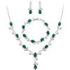 EVER FAITH Set di gioielli da sposa per damigella d'onore Teardrop Cubic Zirconia foglia di vite sposa prom collana orecchini pendenti set bracciale donna