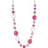 FULU AUTUMN Collana di perle lunga in argento - Collana boheme con cristalli e perle in pietra naturale, gioielli fantasia, idea regalo per la festa della mamma, 88 cm, Argento, Nessuna pietra