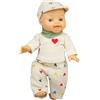 Heless 54036 - Set per Bambole con Bambola Gordi Maschio e Completo di Pantaloni di Velluto a Coste con coriandoli Rossi, Camicia e Sciarpa Verde, Misura ca. 34 cm