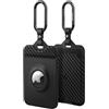 Spigen Air Fit Portachiavi per Key Card Tesla e AirTag [2 Pezzi] Porta Tessere in Materiale PU con Moschettone, Porta Carte, Accessori per Tutti i Modelli e Generazioni Tesla Model 3, Y, S, X) - Nero