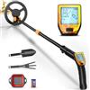 TLPEMN Metal Detector Bambini, Metal Detector Leggero Stelo Regolabile da 66-83cm con Display LCD, Bobina Impermeabile da 6.5 pala e Setaccio e Borsa per il Trasporto