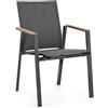 Bizzotto Sedia con braccioli cameron antracite GK52