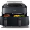 Philips Airfryer Serie 5000 doppio cestello con vapore-Frittura ad aria, cottura a vapore o combinata 19 metodi di cottura; Capacità 9L (3L + 6L), Tecnologia RapidAir Plus, Auto SteamClean (NA550/00)