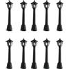 HDouii 10PCS Mini Street Light Modello Ferroviario Treno Lampada Miniatura Villaggio di Plastica Pathway Lanterna Post per Micro Paesaggio Fairy Garden Accessori