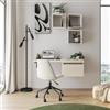 DEGHI Scrivania sospesa 100-140x50 cm top 38 mm rovere bianco e cassetto - Nasus