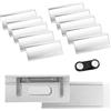 VINATO 10 Pezzi Badge Magnetici in Alluminio per Abbigliamento, Doppio Magnete Potente, Senza Spillo, Professionale per Lavoro, Fiere & Scuola (72 x 35 mm)