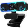NBPOWER Webcam 1080P 60FPS con microfono e luce RGB di riempimento, messa a fuoco automatica, funziona con computer portatile/desktop/winsdows/Mac OS/PC computer per fotocamera